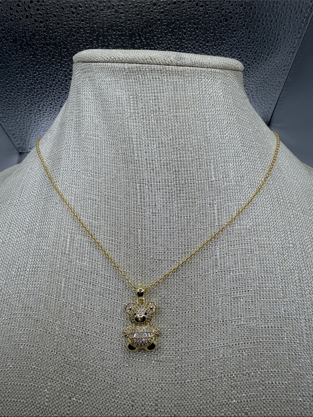 Gold Teddy Bear Pendant Necklace - Women Jewelry